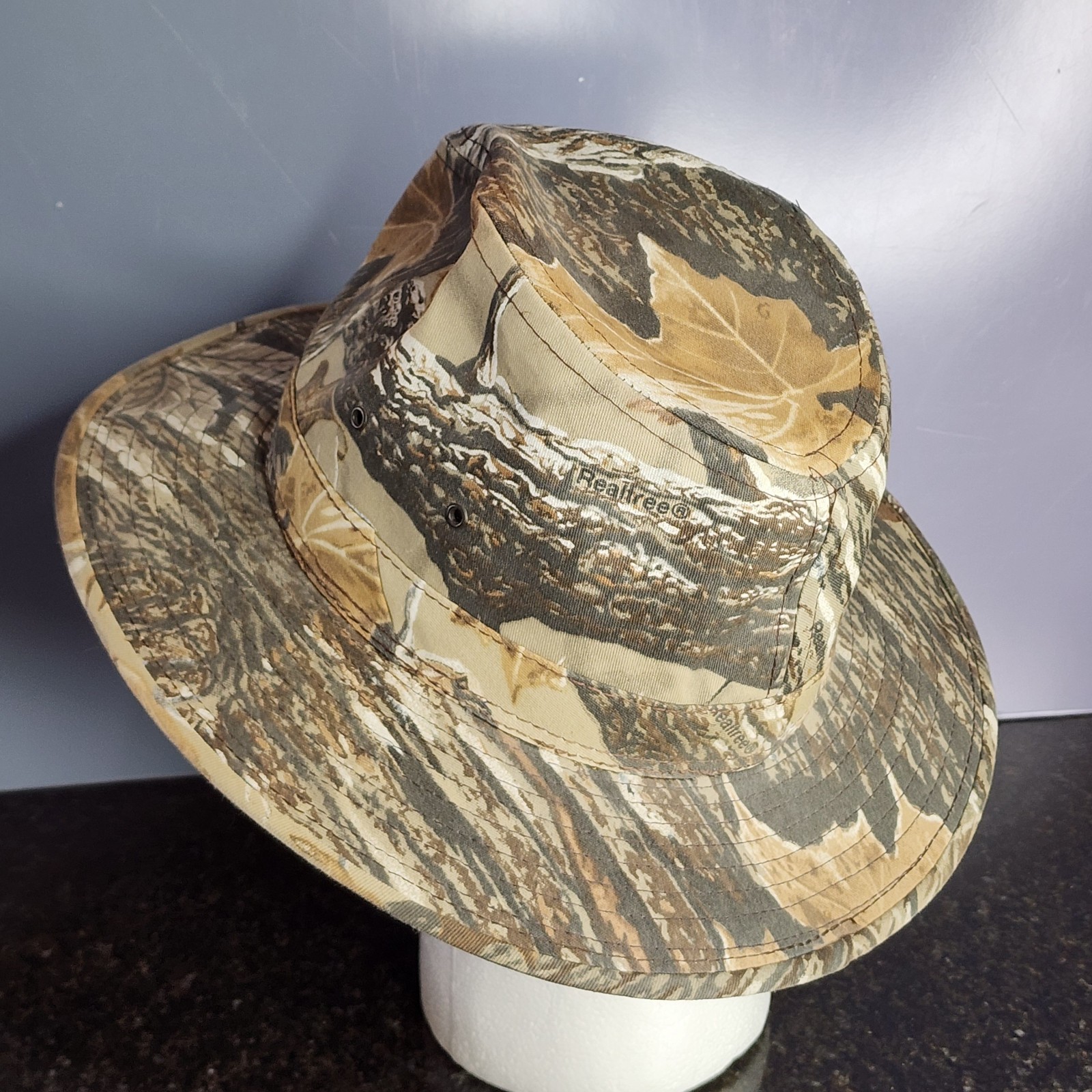 Vintage Realtree Advantage Camo Fedora Hat Safari Outback Hunting Mens Large USA