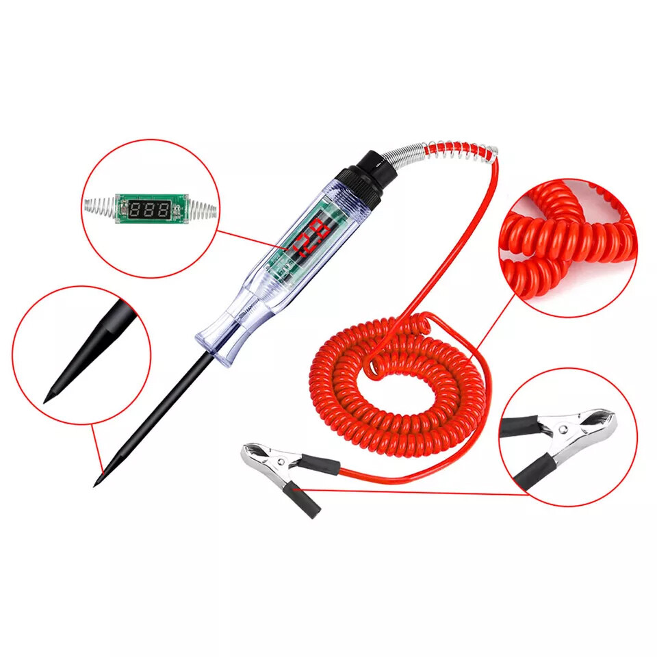 3-48V Car Auto Digital Power Probe Circuit Electrical Tester Test Device 7Ft