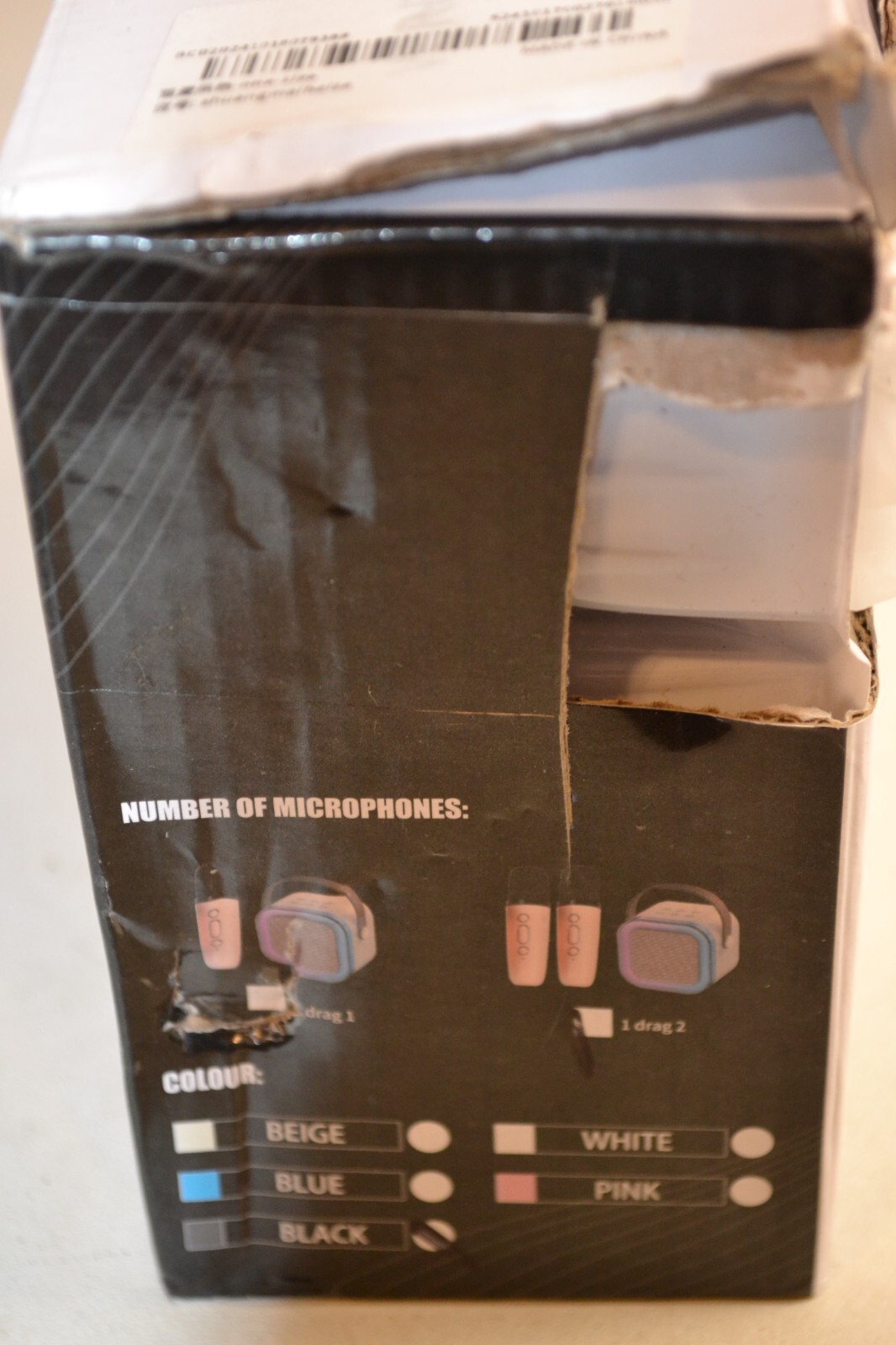 Karaoke Machine BLACK with 2 Wireless Microphones (missing charging cables)