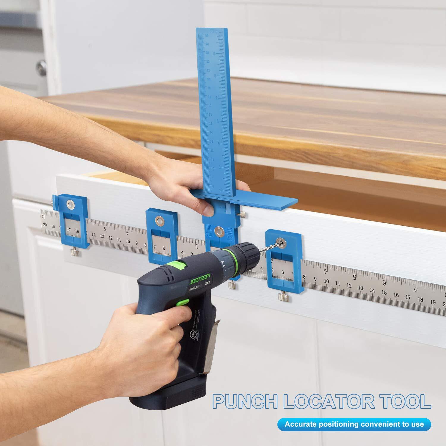 Adjustable Punch Locator Drill Template for Handles and Knobs Installation