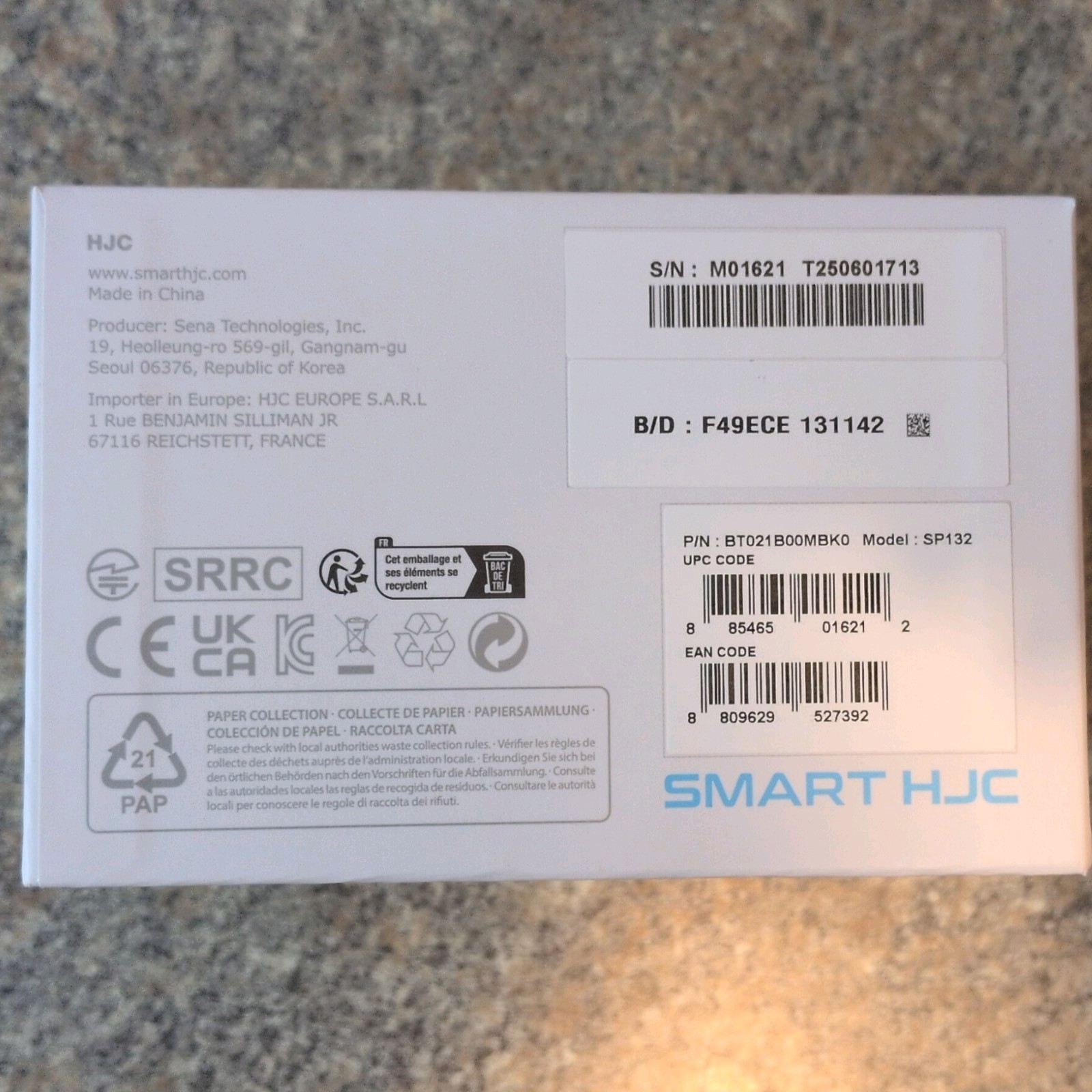 Smart HJC 21B- Sena Bluetooth Communication System