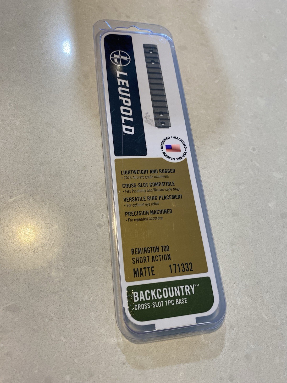 Leupold 171332 BackCountry Cross-Slot Base Matte Black Remington 700 New In Box
