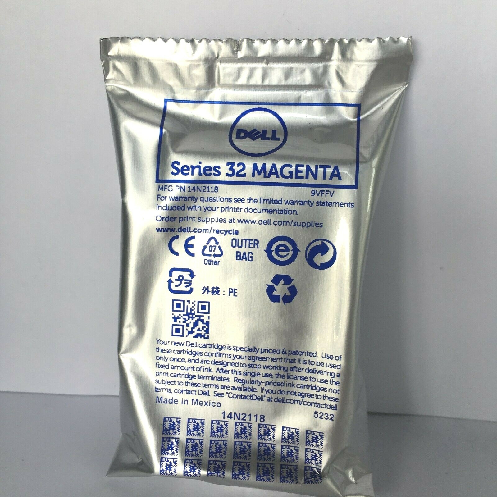 New Genuine Dell Series 32 Magenta Ink Cartridge 95FRJ, 	Dell V525 w, V725 w