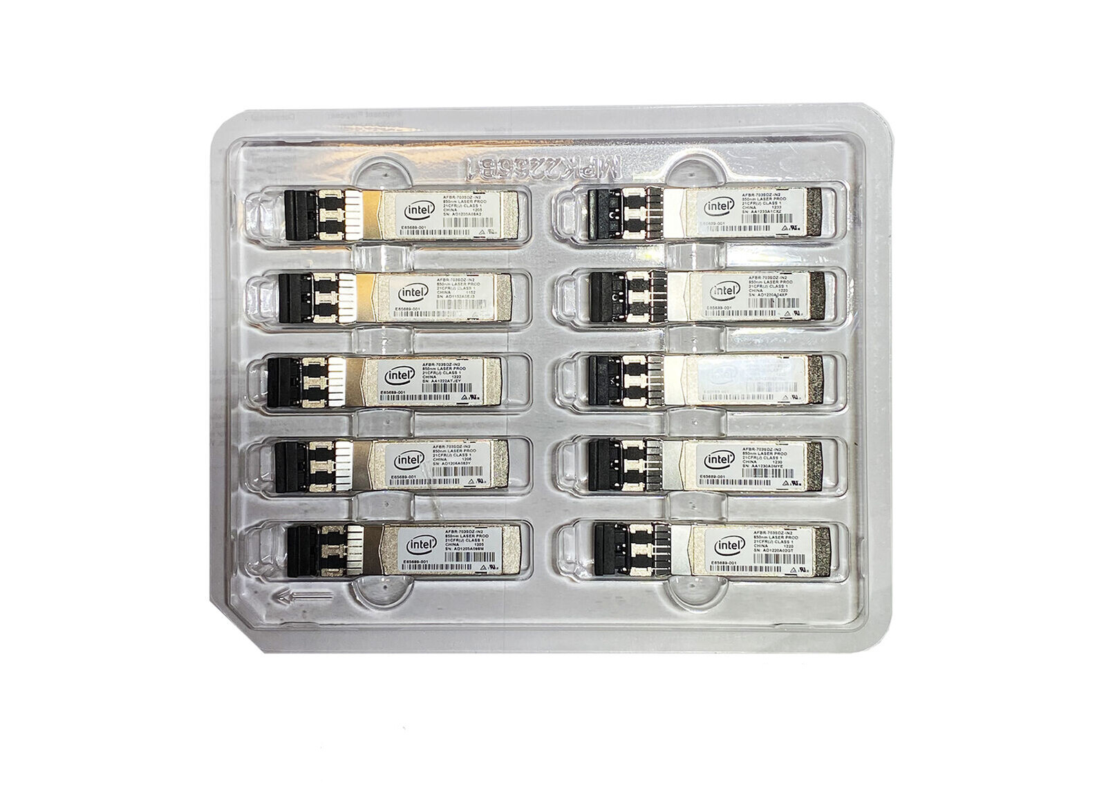 Genuine Intel 10Gbe AFBR-703SDZ-IN2 E10GSFPSR E65689-001 for X520 X710 Lot of 10