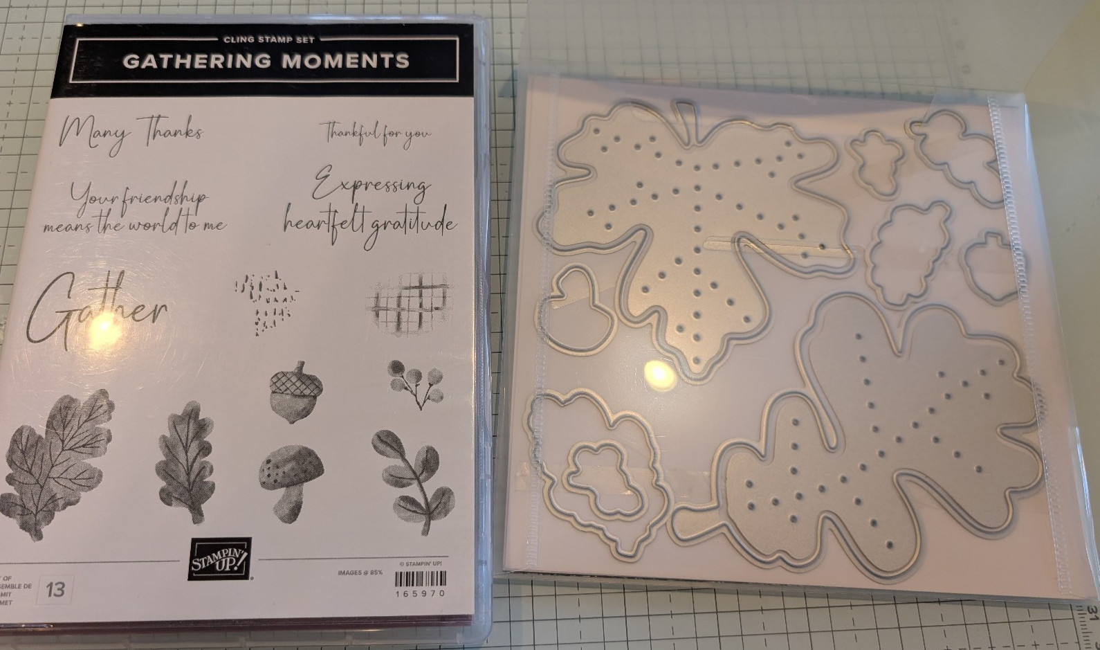 Stampin Up -  Gathering Moments - bundle - fall leaves, stitching