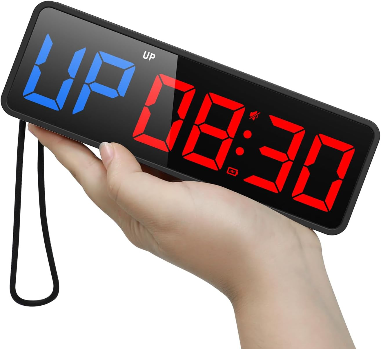 Small Portable Gym Timer Clock, Strong Magnet, Workout Interval Timer with Power