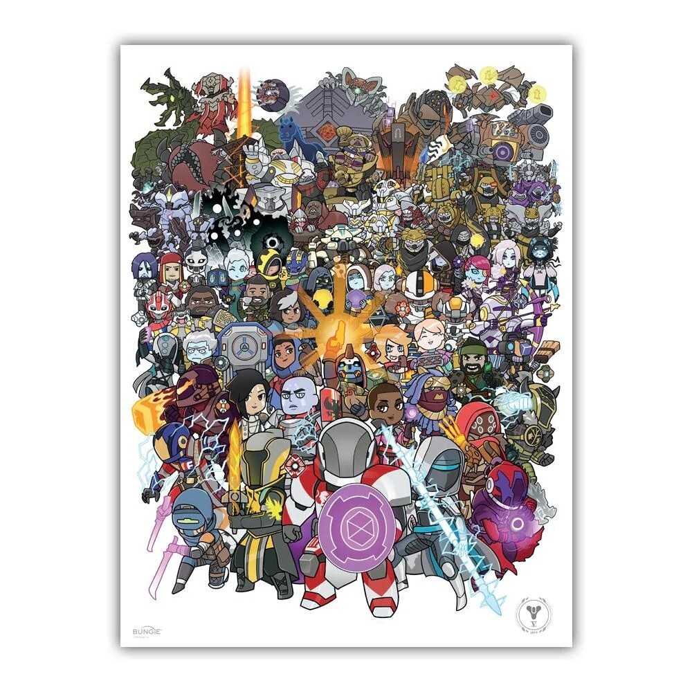 DESTINY 2 OFFICIAL 5th Anniversary "2019 Familiar Faces" Poster By Kevin Raganit