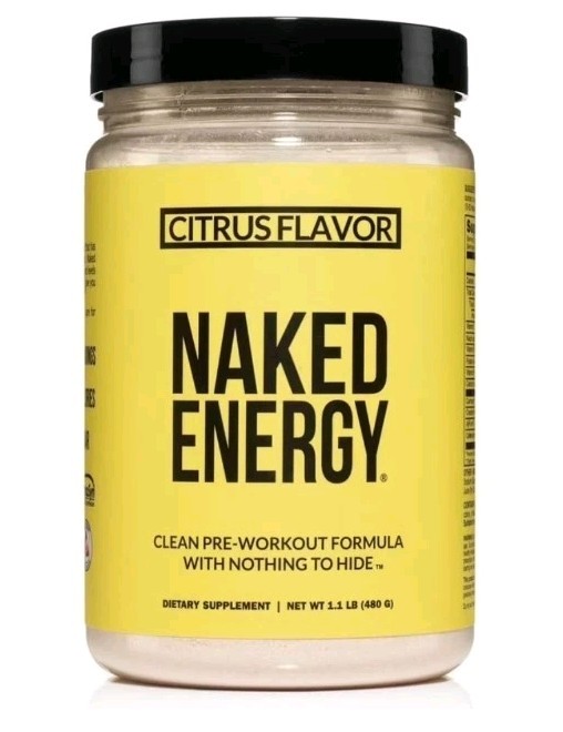 NAKED ENERGY Citrus Flavored Clean Pre Workout Supplement 1.1 lb Exp. 4/2027
