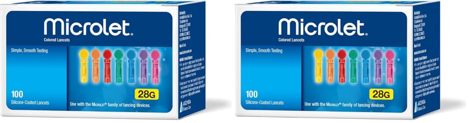 Multi-Colored 200 Count MICROLET Lancets for Smooth and Safe Glucose Testing