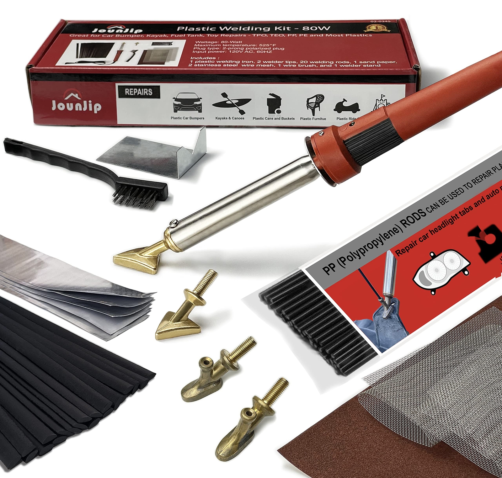 JOUNJIP Plastic Welding Kit Deluxe - UL Certified - 17 Pc Aluminum Repair Tap...