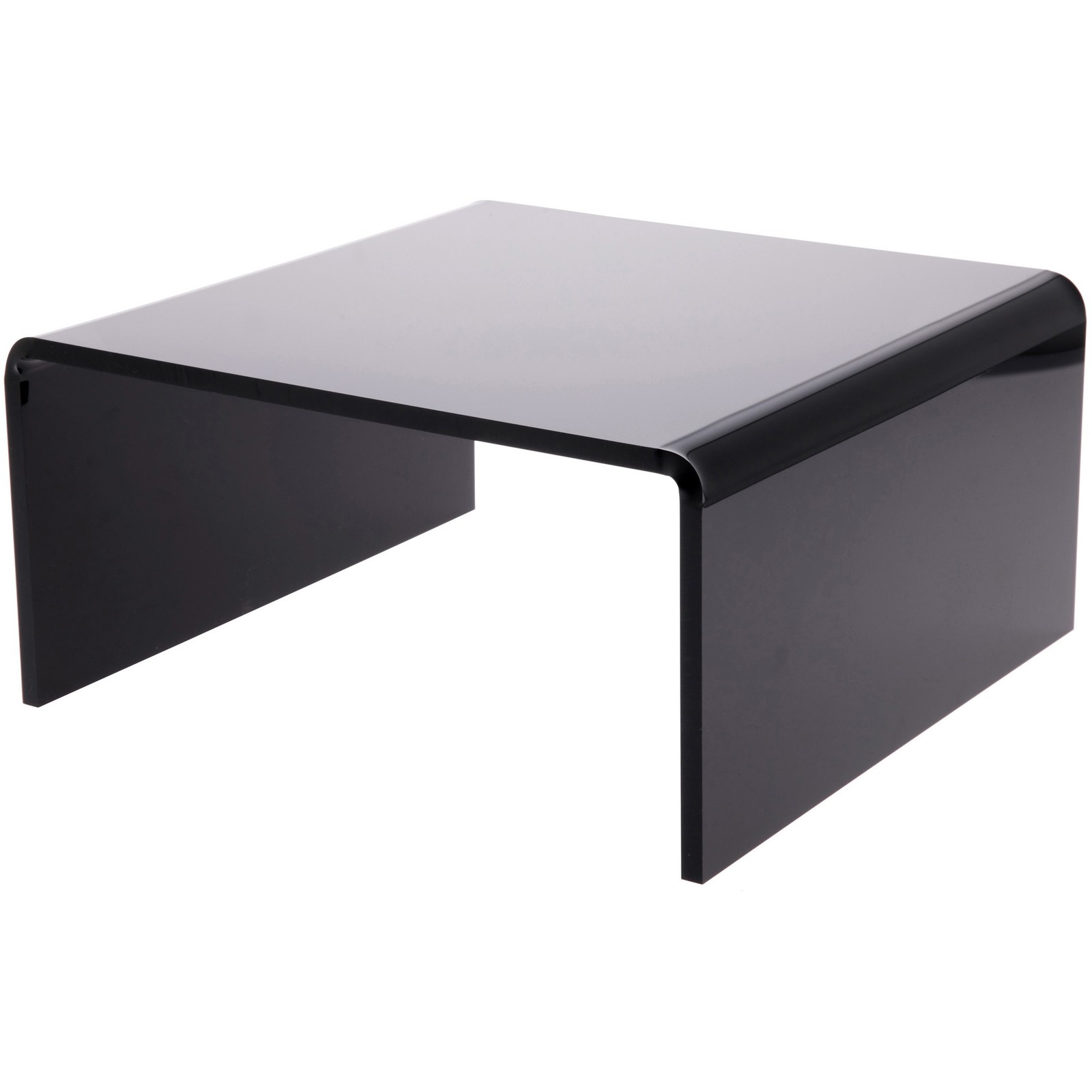 Plymor Black Acrylic Short Square Display Riser, 6" H x 12" W x 12" D