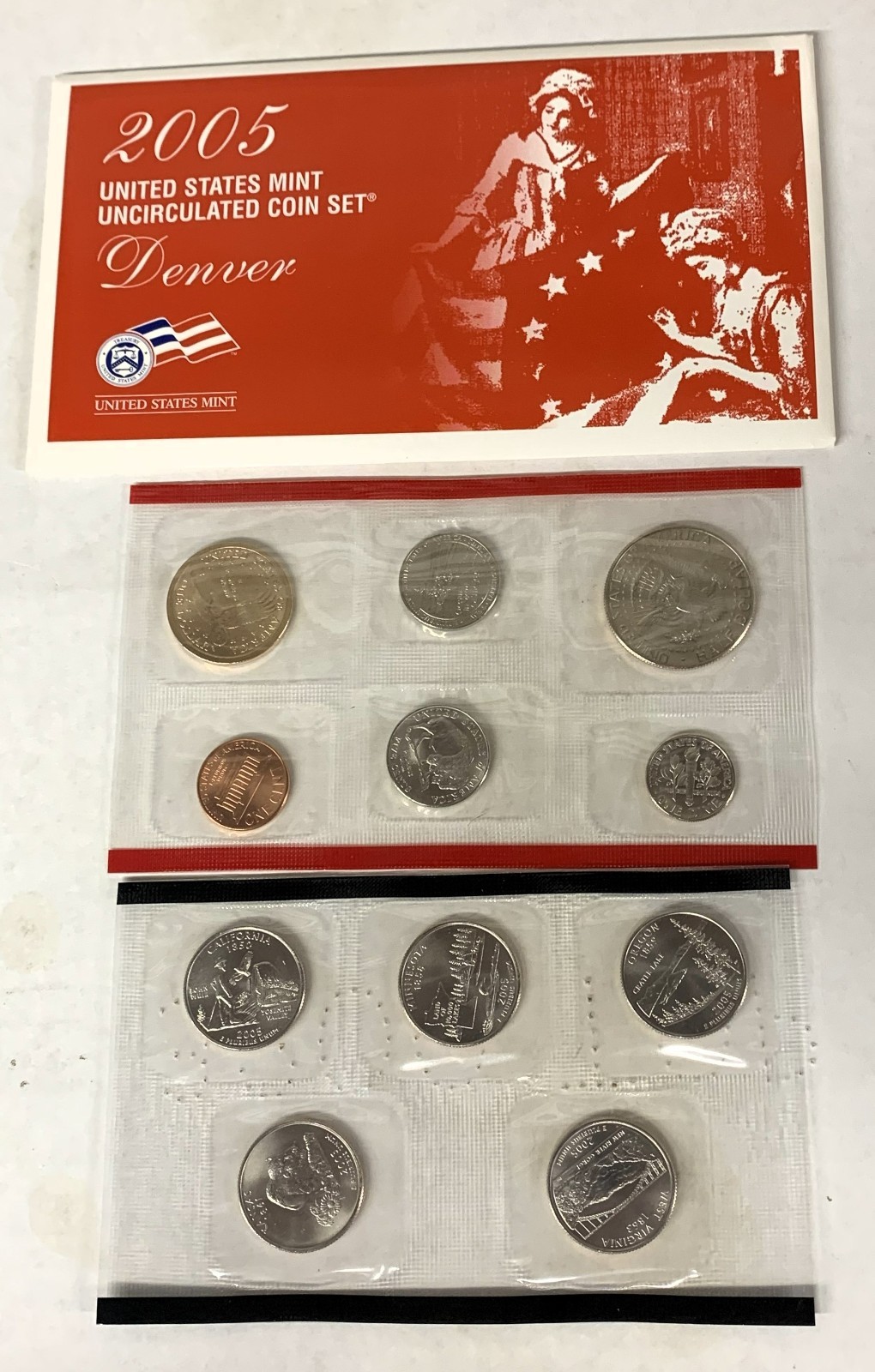C10165 U.S. UNCIRCULATED MINT SET P & D COINS 2005
