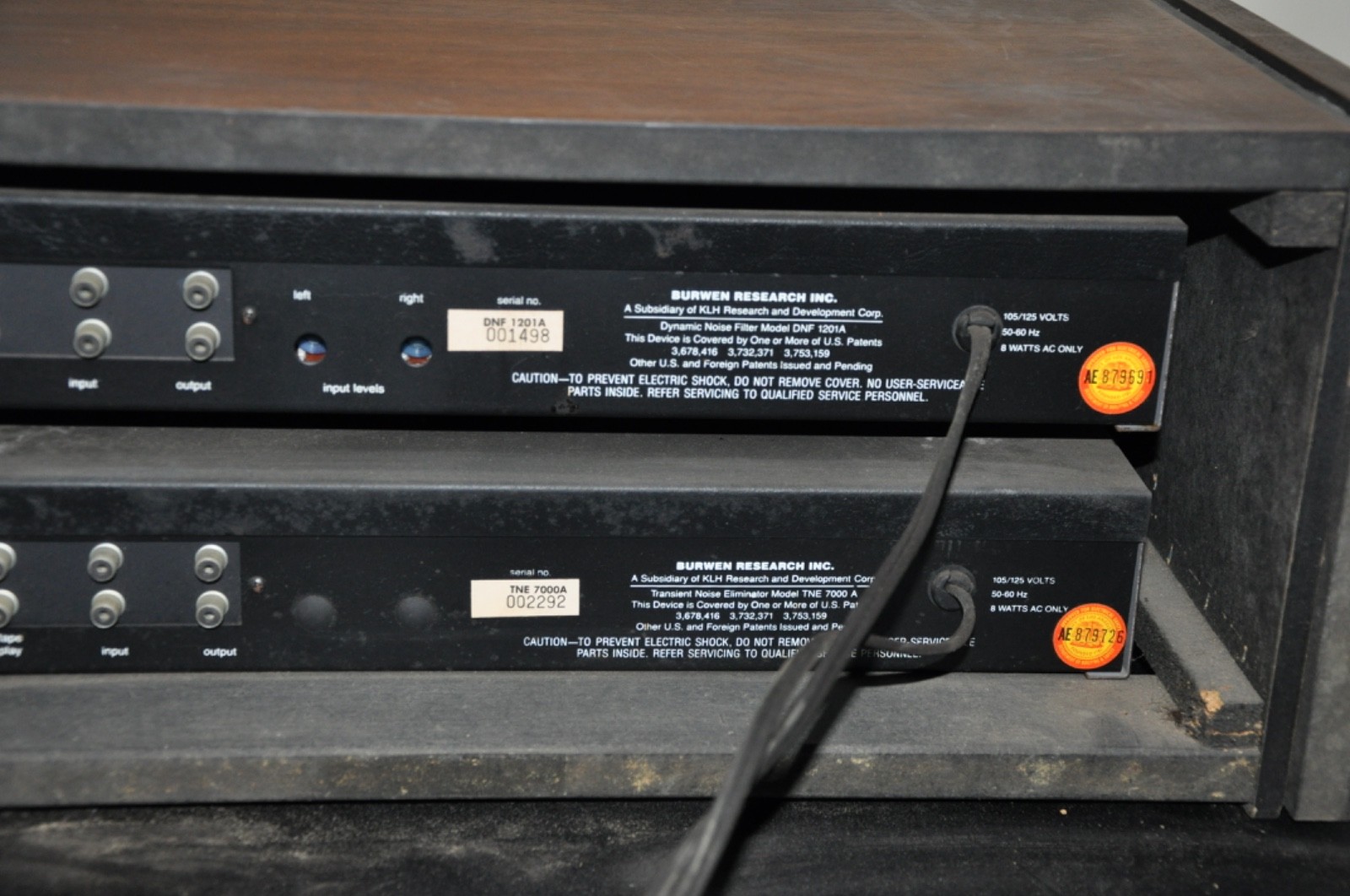 KLH Burwen Research Noise Filter and Noise Eliminator POWERS UP BUT UNTESTED
