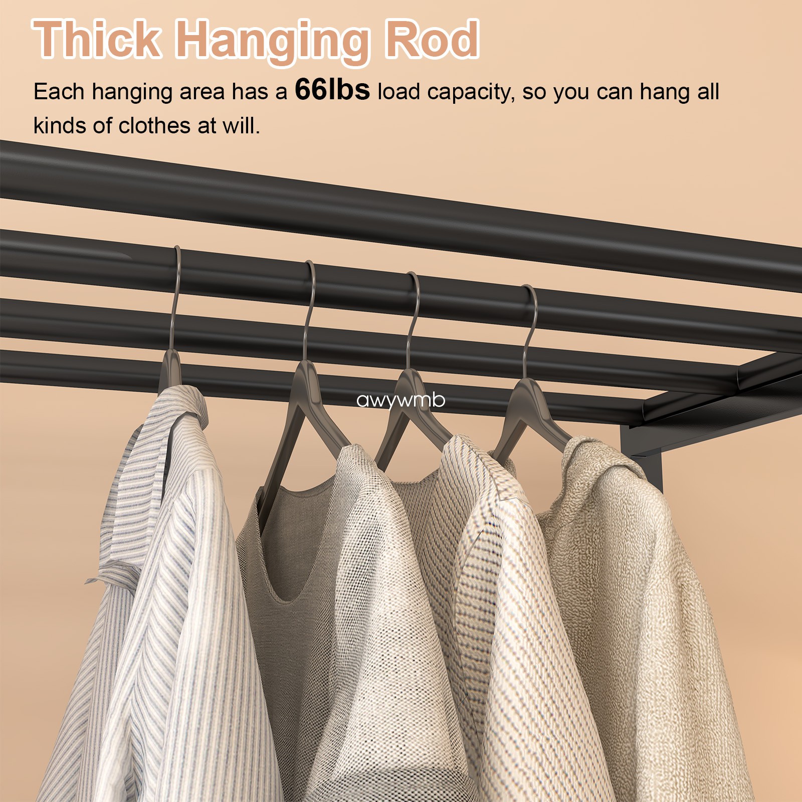 Portable Closet Wardrobe,Wardrobe Closet Organizer w/ Oxford Cloth Fabric Cover