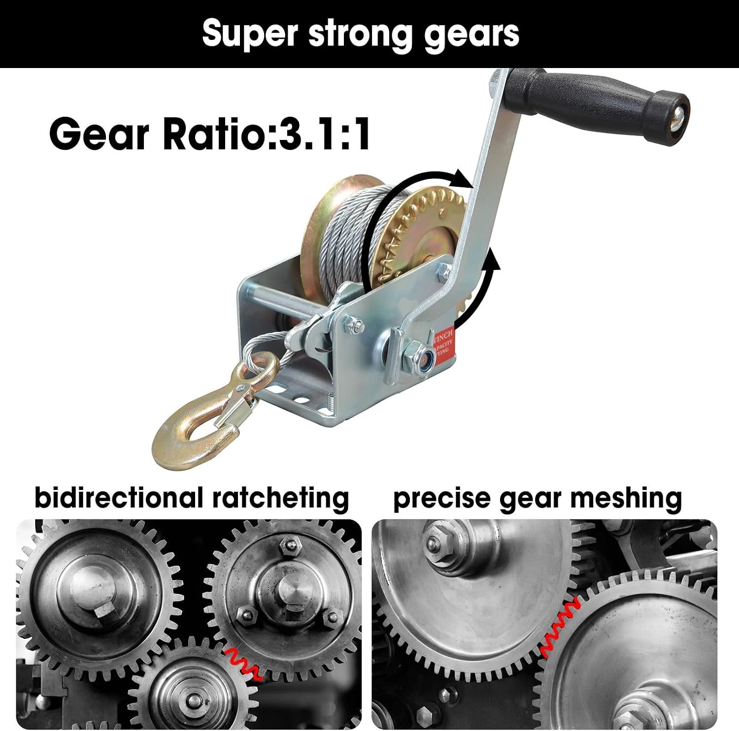 Lightweight Hand Winch with High Capacity for Lifting and Pulling Tasks