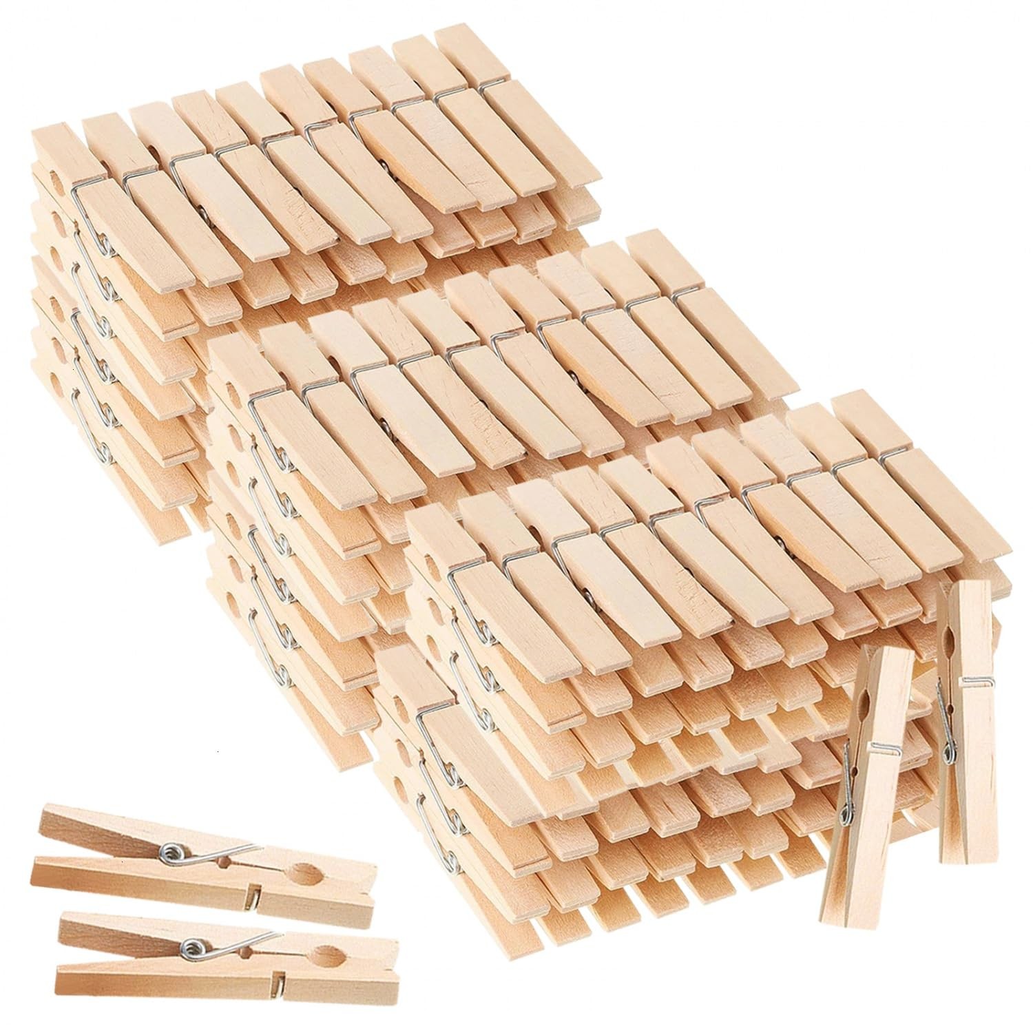 100 Pcs Wooden Clothespins Clips 4 Inch Large Wooden Clips for Hanging Clothe...