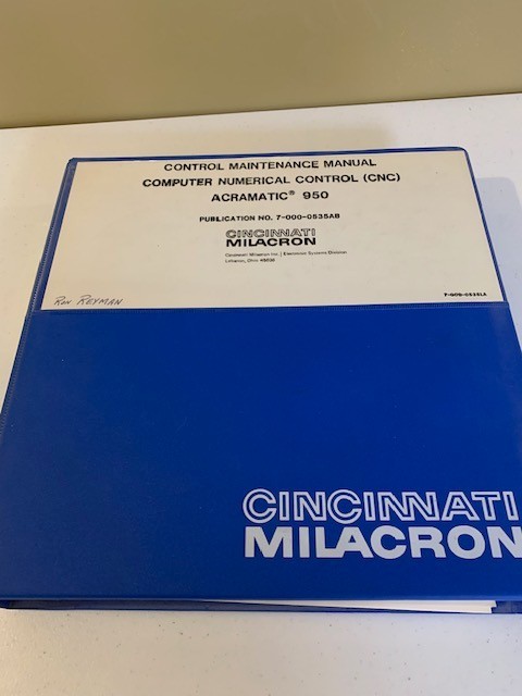 Cincinnati Milacron Control Maintenance CNC Acramatic 950 Manual