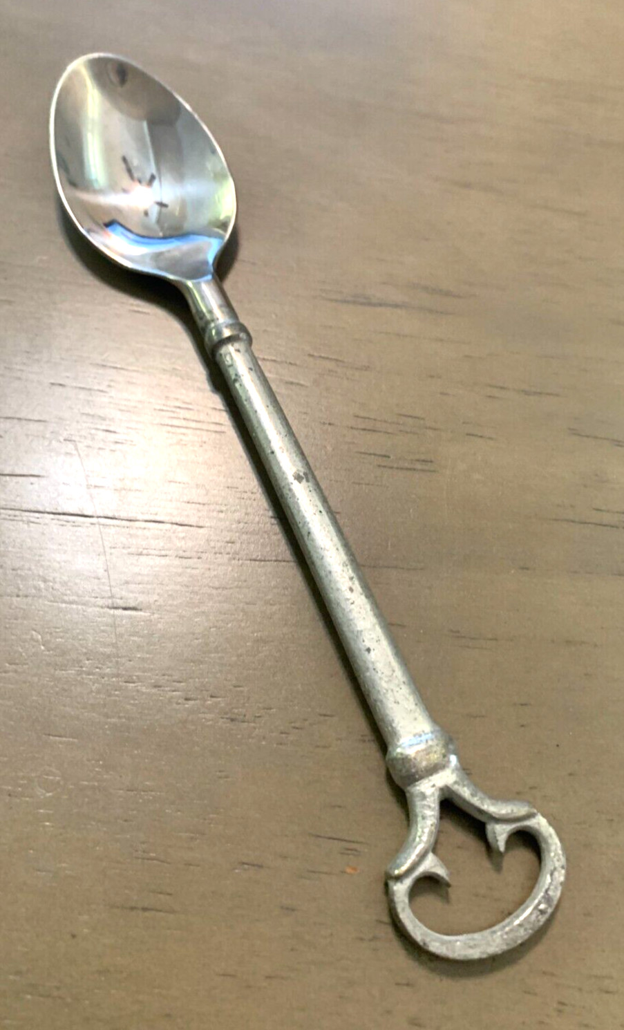 1 Teaspoon Spoon UNF1959 Unknown Manufacture Key Shape Distressed Silver Metal