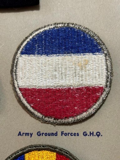 G W Lawrence Collection US Army Ground Forces GHQ Patch Inv 3-8