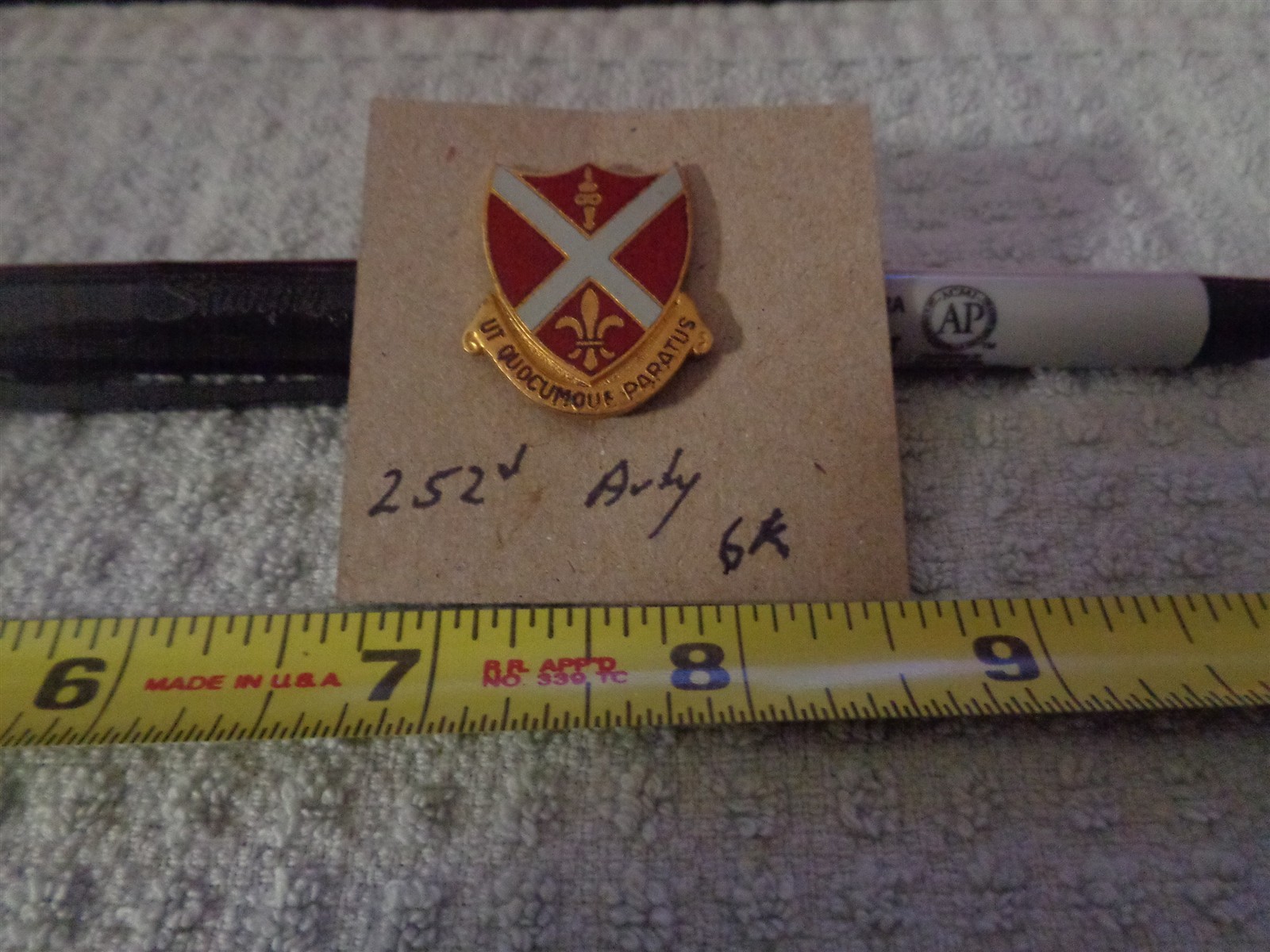 252nd Artillery 6K Unit Crest, DI, DUI (DRAW#L12)