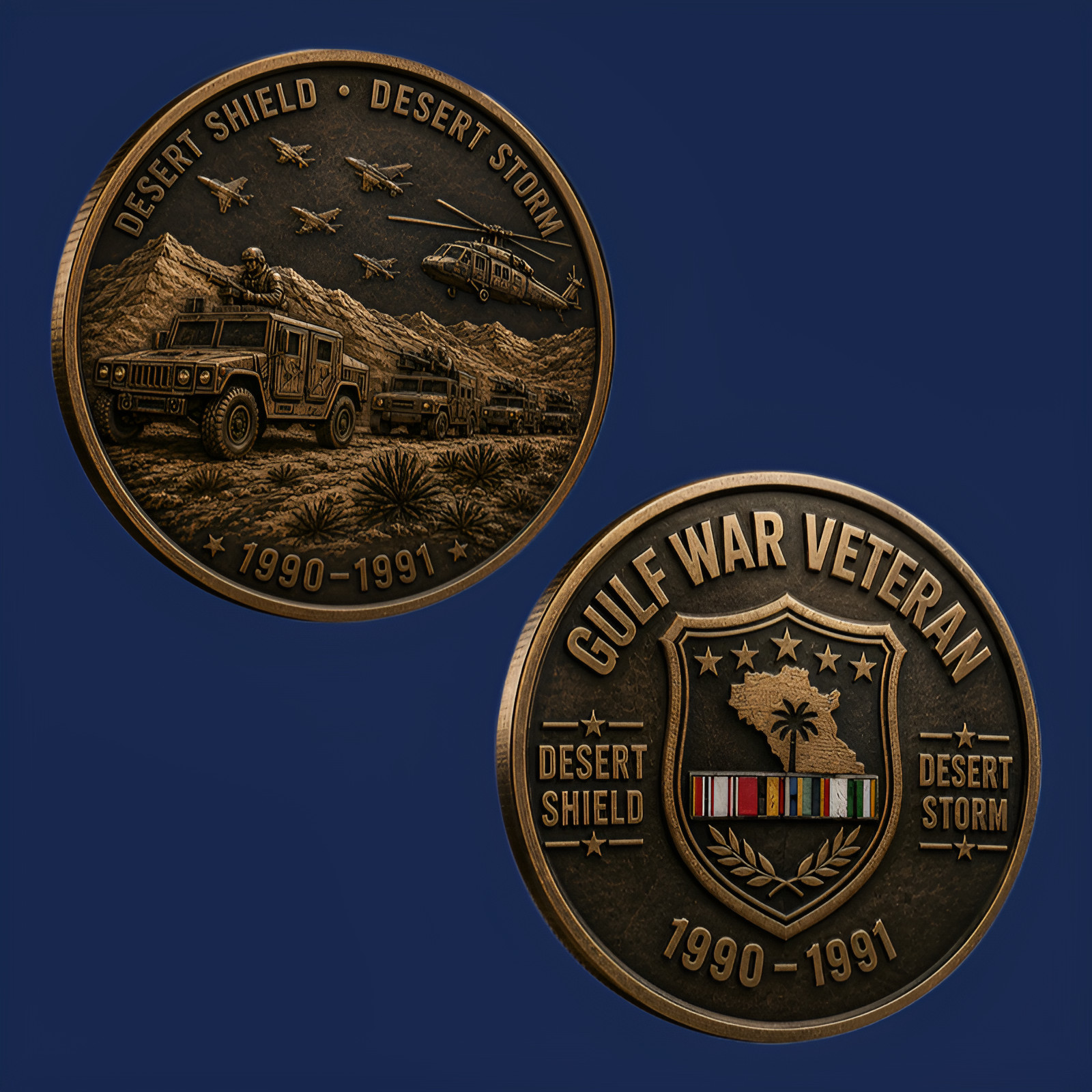 Gulf War Challenge Coin Desert Storm Veteran 1990 1991 Commemorative Medal Gift