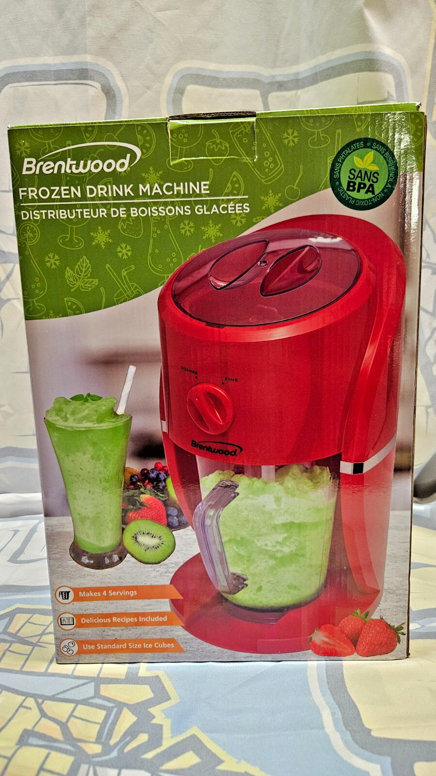 Brentwood Frozen Drink Machine TS-1425R Red 45 Watt Blended Ice Drink Maker
