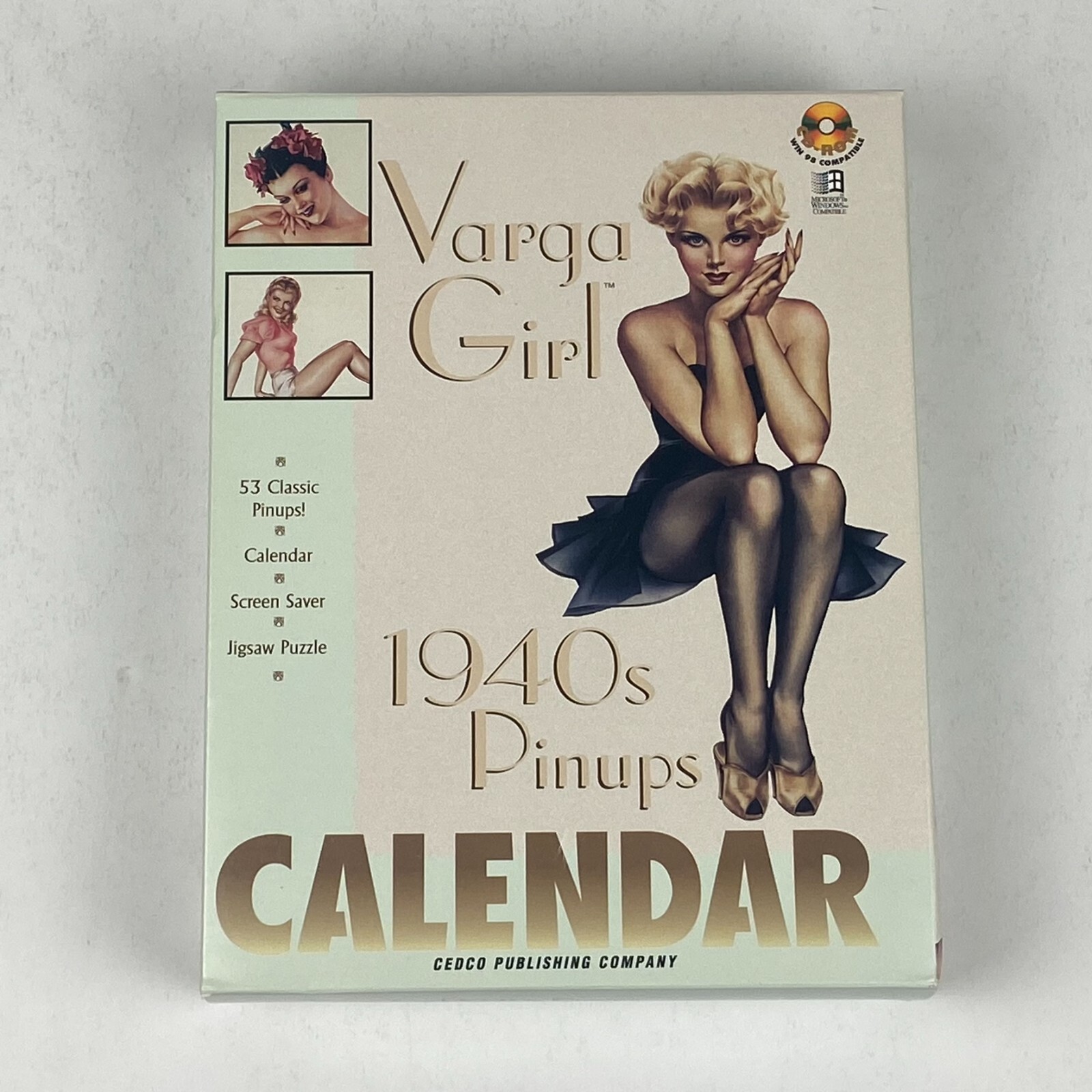 VARGA GIRL Calendar CD ROM 1940's Vargas Pin-Up Girls WINDOWS Hot Girl Sexy Babe
