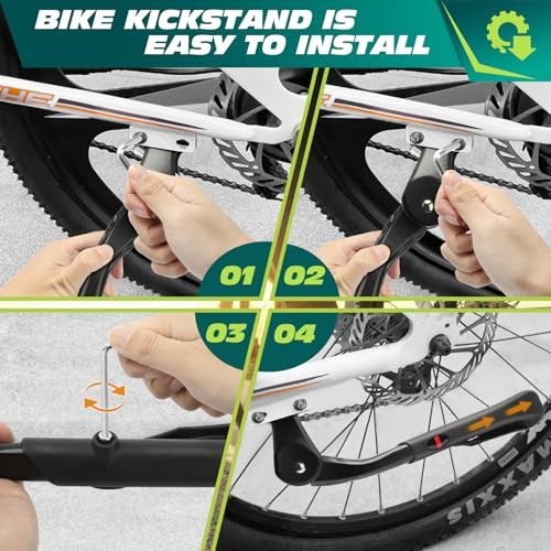 Heavy Duty Adjustable Bike Kickstand 24"-29" Aluminum Alloy for Mountain & Road