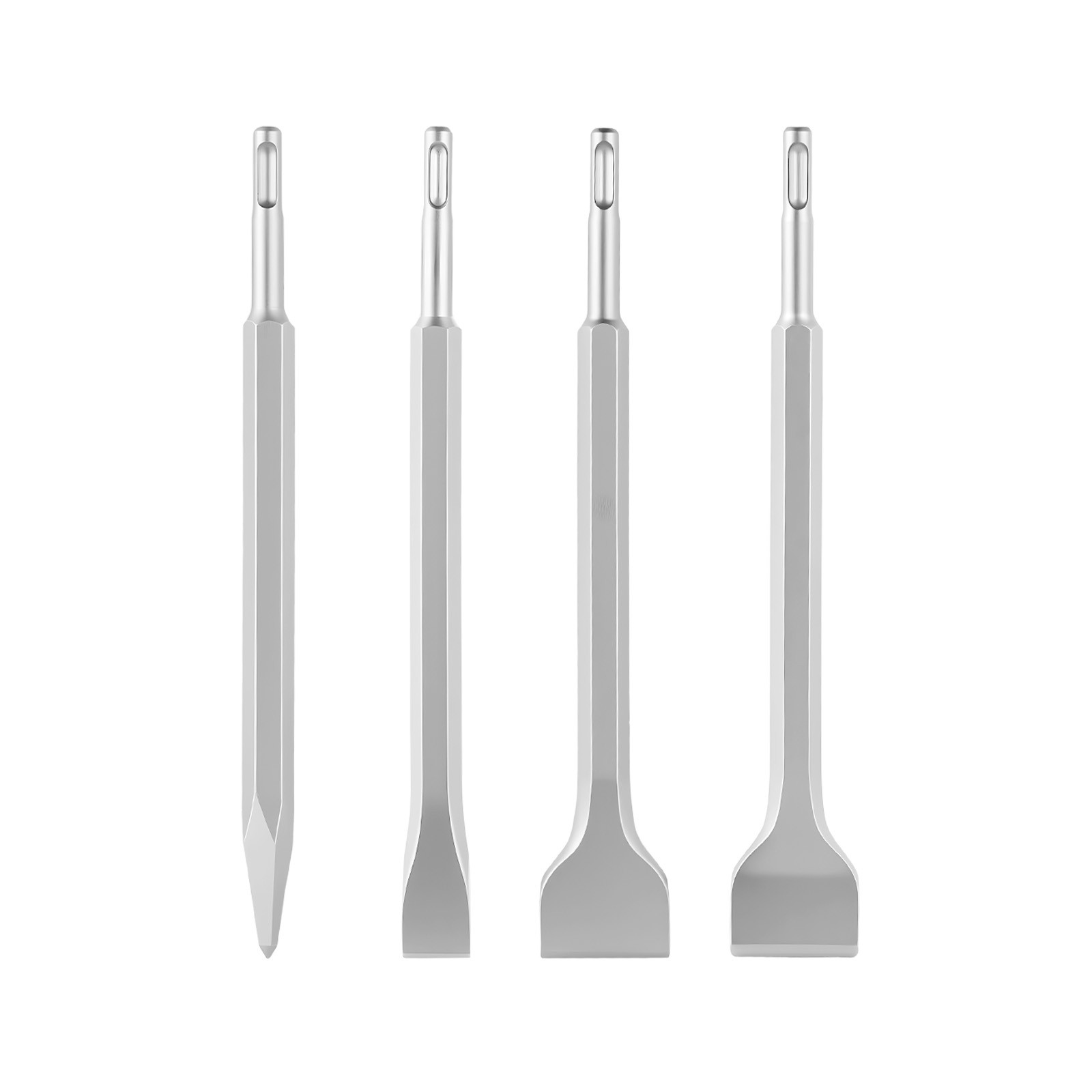 VEVOR SDS Plus Chisel Set 4 pcs Point Flat Angled Spade Chisels for Demolition