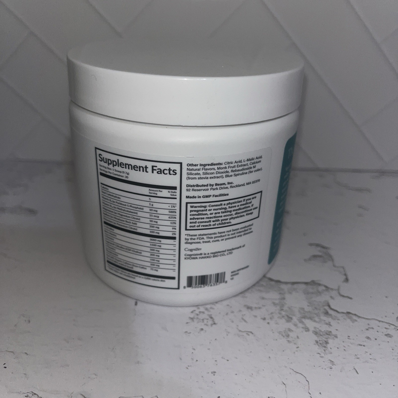 beam Pre-Workout, Blue Raspberry, 6.84 oz (194 g)