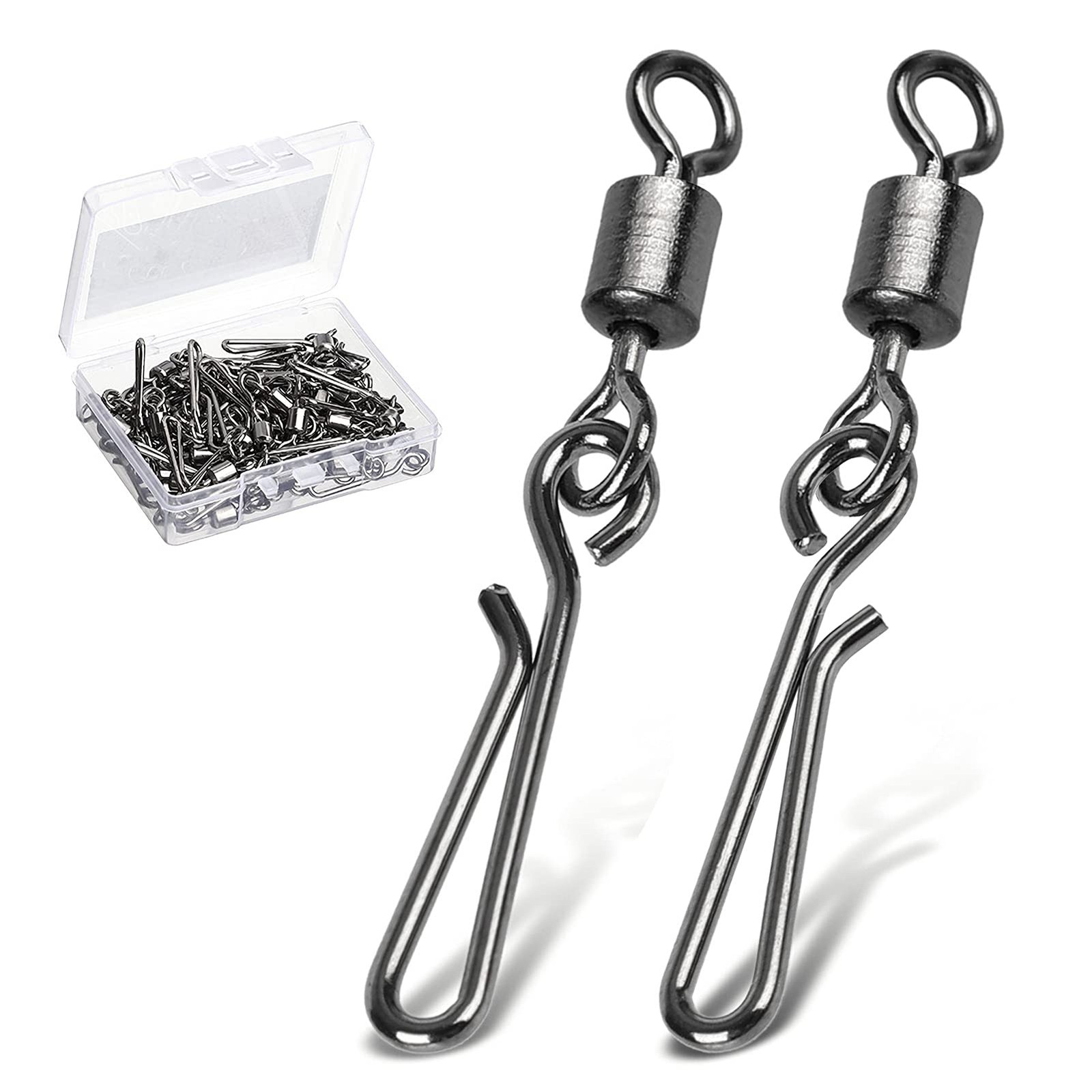 AMYSPORTS Rolling Connector Fishing Swivel Saltwater Corrosion Resistance Snap
