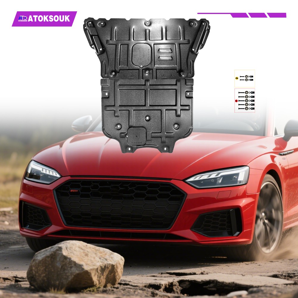 2Pcs Front Skid Plate For Audi A5 2018-2024 Underbody Engine Splash Shield Cover