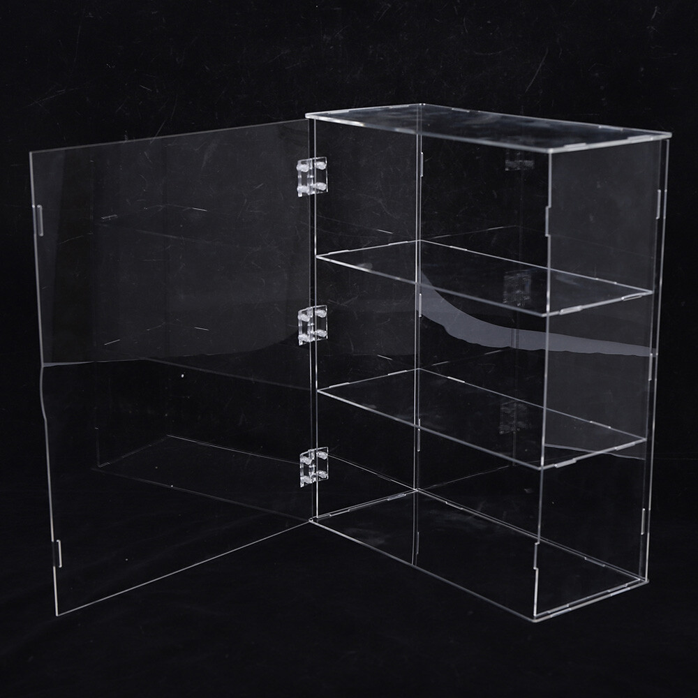 3-Tier Display Case Shelf Dustproof Clear Showcase Holder for Action Figures