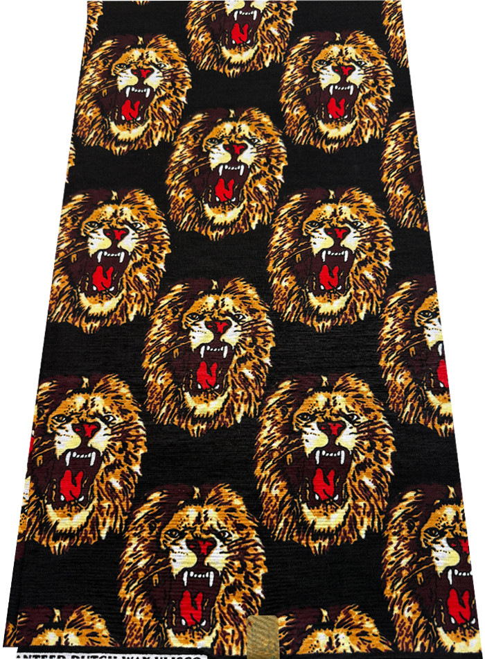 Lion Head-African Super Quality Wax Prints Sell by 6 Yards-Lion Head in African