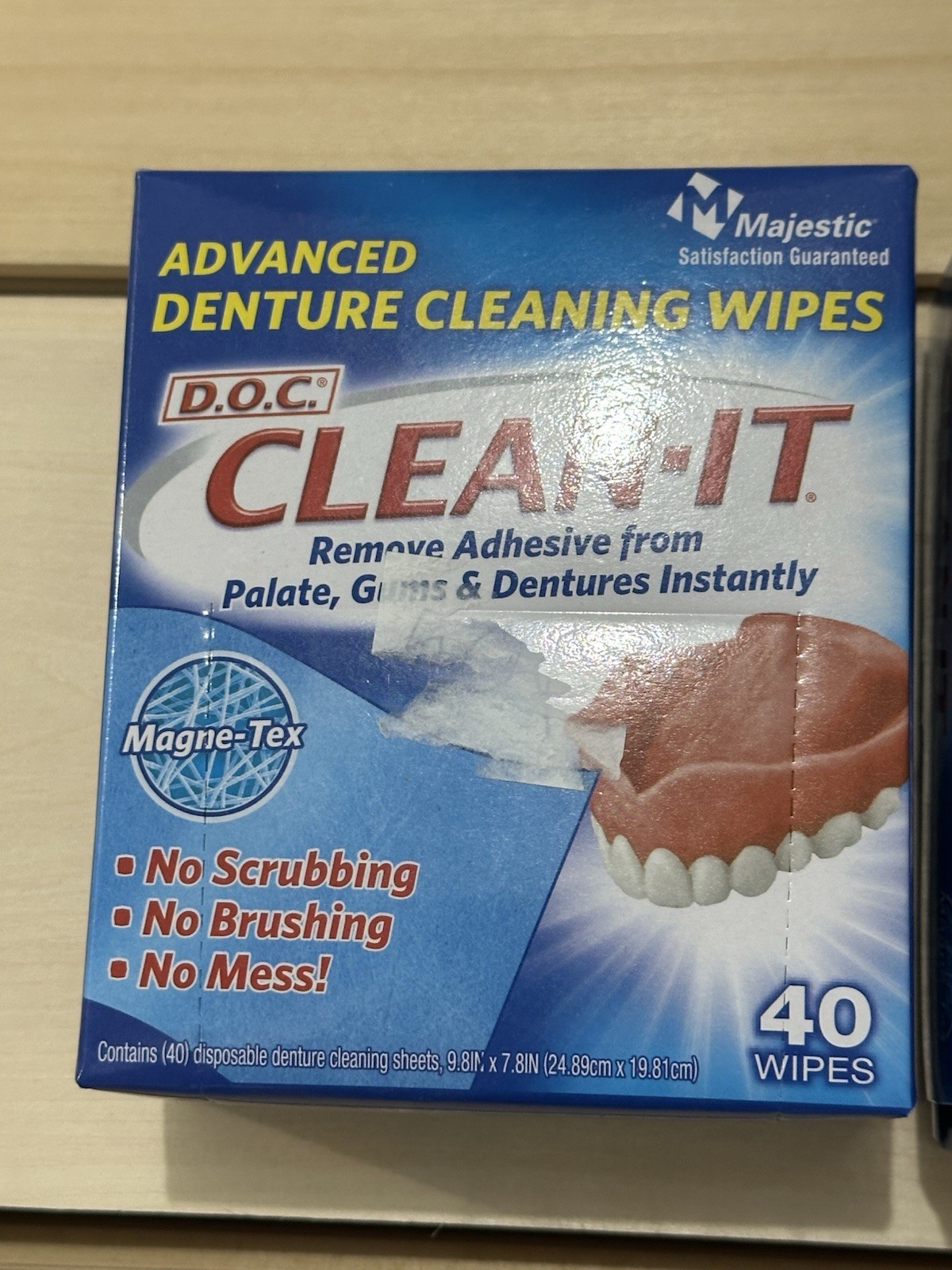 Clean It Advanced Denture Cleaning Wipes Doc Lot Of 2 Boxes 40 Count Each