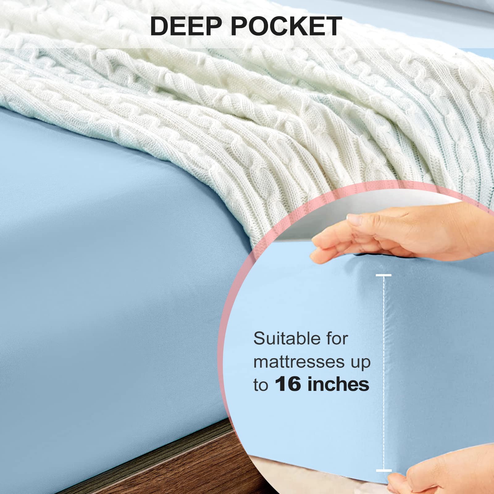 Full Fitted Sheet - Hotel Quality Fitted Sheet - Ultra Soft & Breathable - Br...