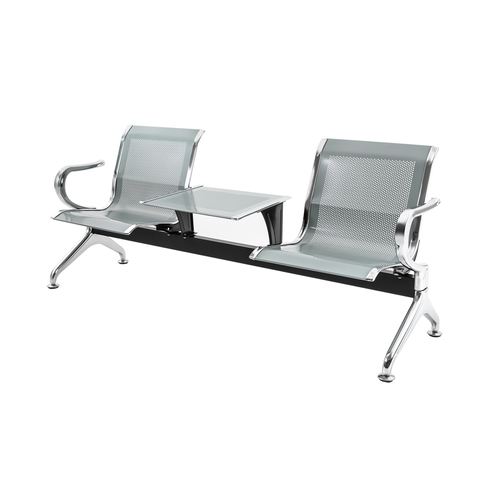 2-Seat Office Reception Chair Set with Table Waiting Chair Reception Room Chair