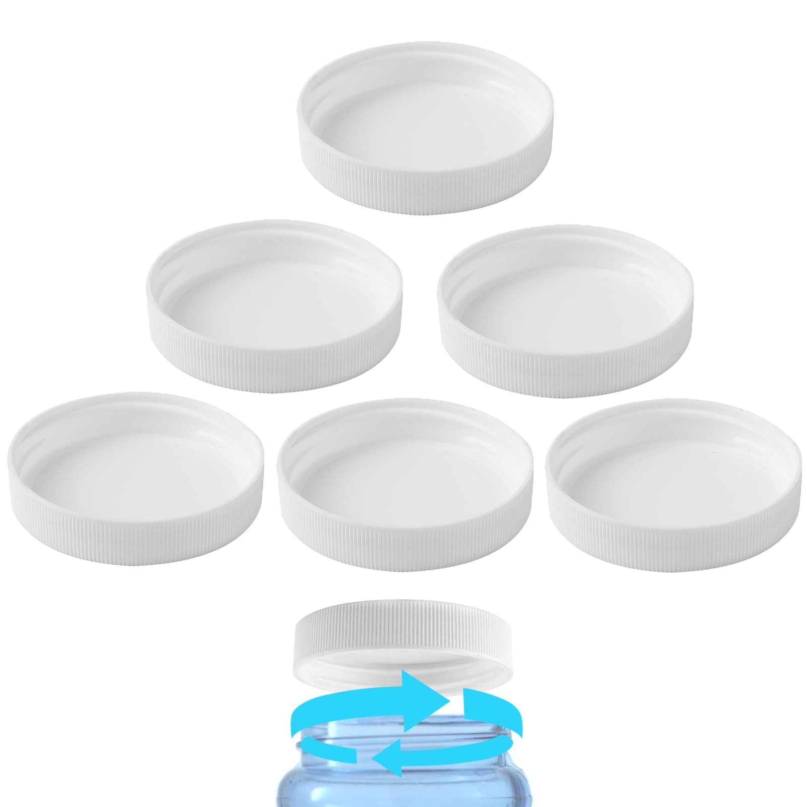 6-Pack Calvana 53mm Reusable Water Jug Caps, Lids for 3 and 5 Gallon Water Ju...