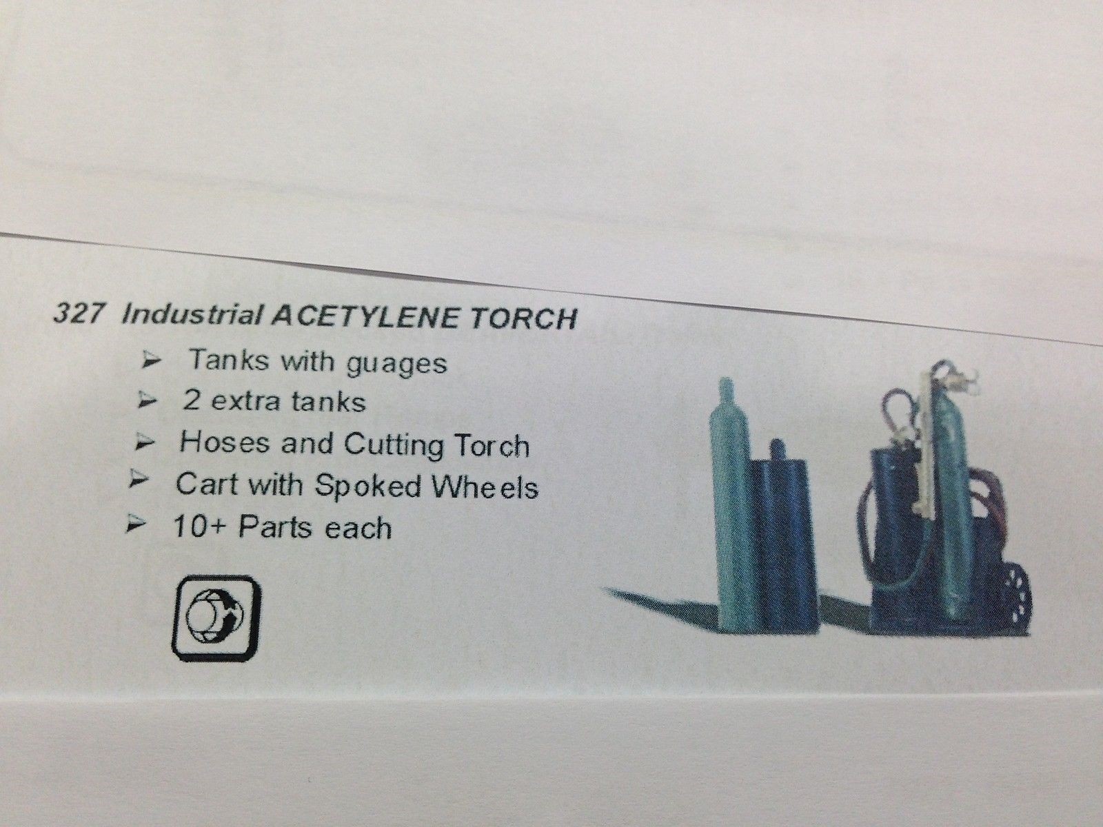 HO 1:87 Custom Finishing # 327 Acetylene Cutting Torch KIT w/Cart