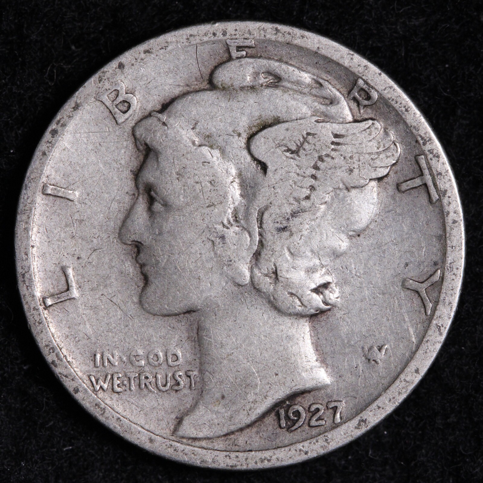 1927-S Mercury Dime CHOICE VF FREE SHIPPING E868 XYE