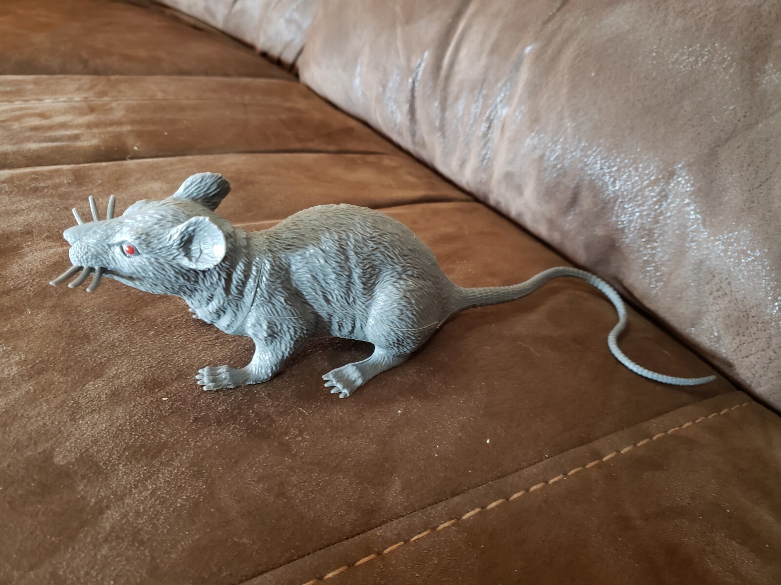 12 Inch Plastic Rat Grey Halloween Decoration