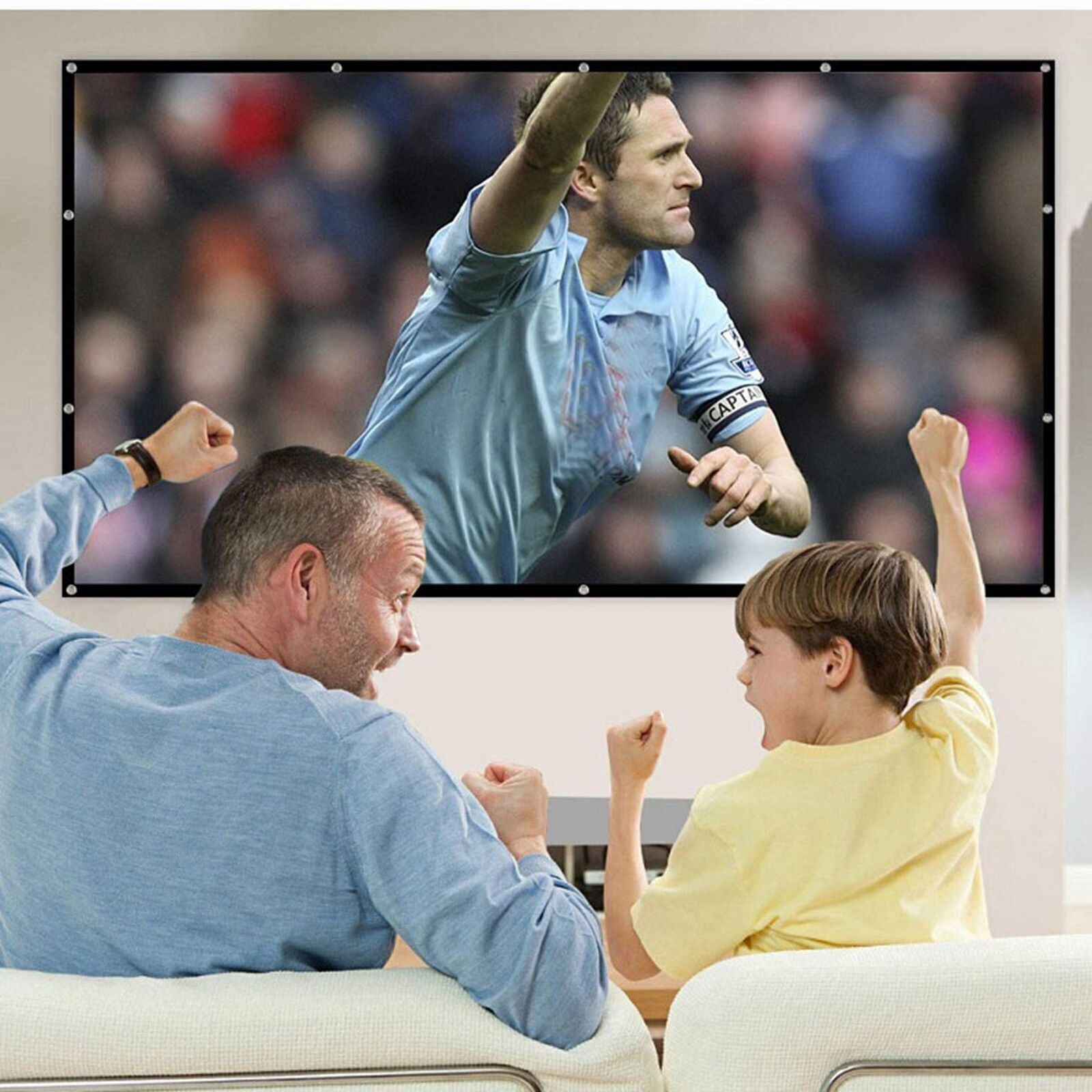 100 Inch Projector Screen 16:9 Foldable Wrinkle Resistant Precise Holes HD Proje