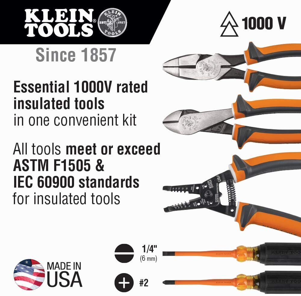 Klein Tools 94130 1000V Insulated Screwdriver Tool Set with #2 Multi-color