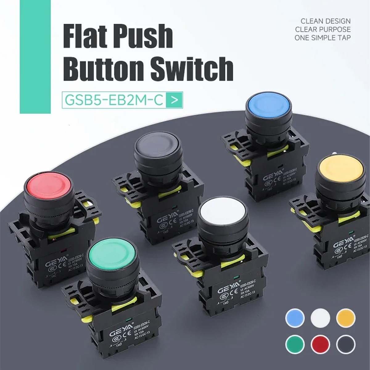 GEYA built - in pushbutton 10A NO/NC pushbutton/continuous function reset & self-locking