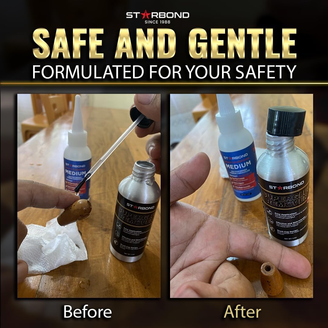 Starbond 2 oz. Super Glue Remover – Dissolves Adhesive – CA Glue Debonder wit...
