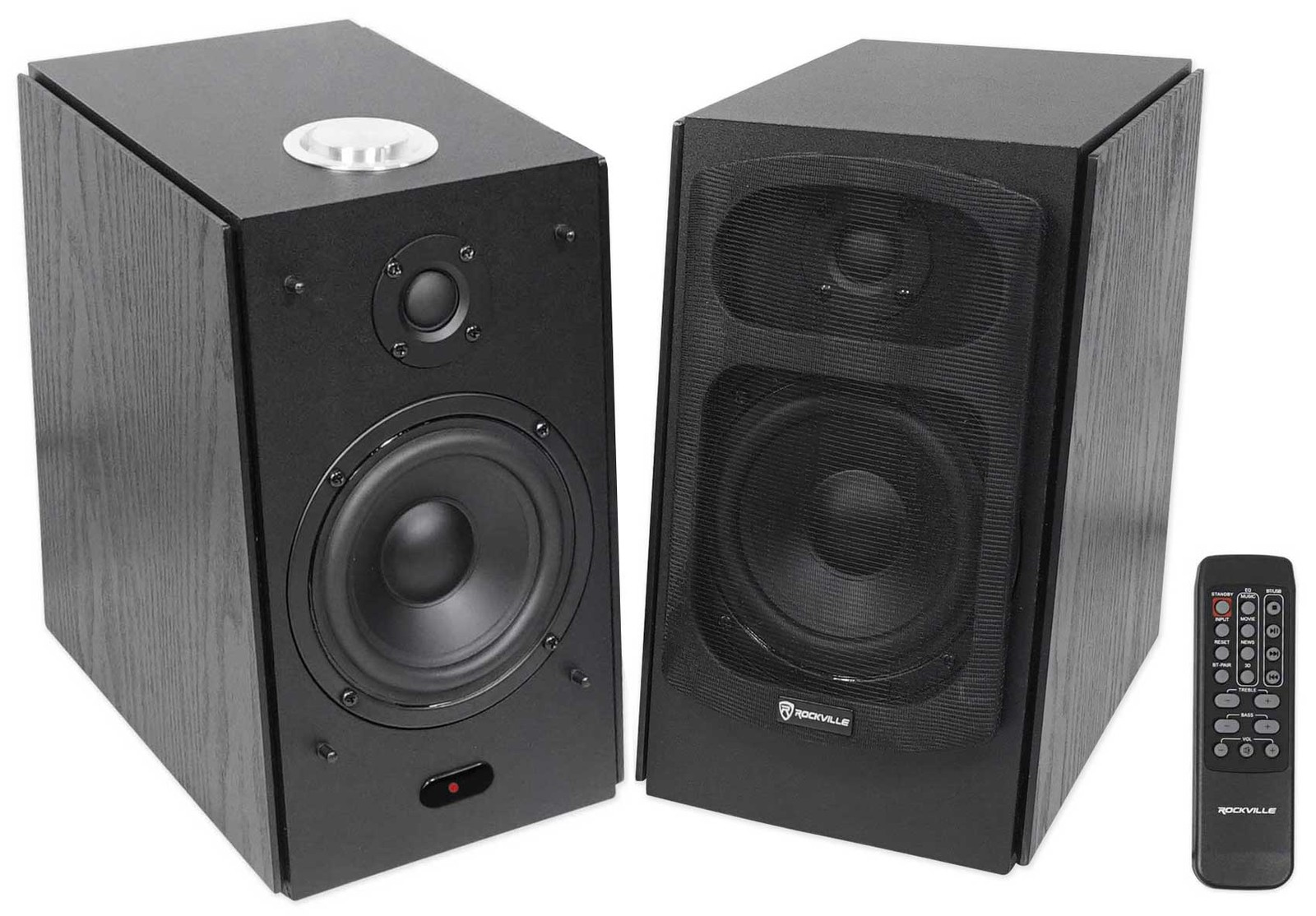 2) Rockville HD5B 5" Powered Bookshelf Speakers Bluetooth Monitor Speaker System