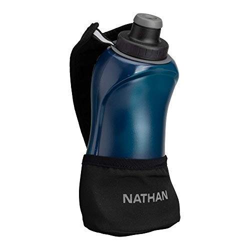 Running Handheld Water Bottle Adjustable No-Grip Black / Marine Blue 18oz