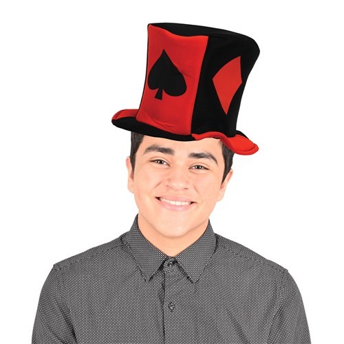 Card Suit Fabric Hat Adult Fits Most Casino Vegas Gambling Party Favor Accessory