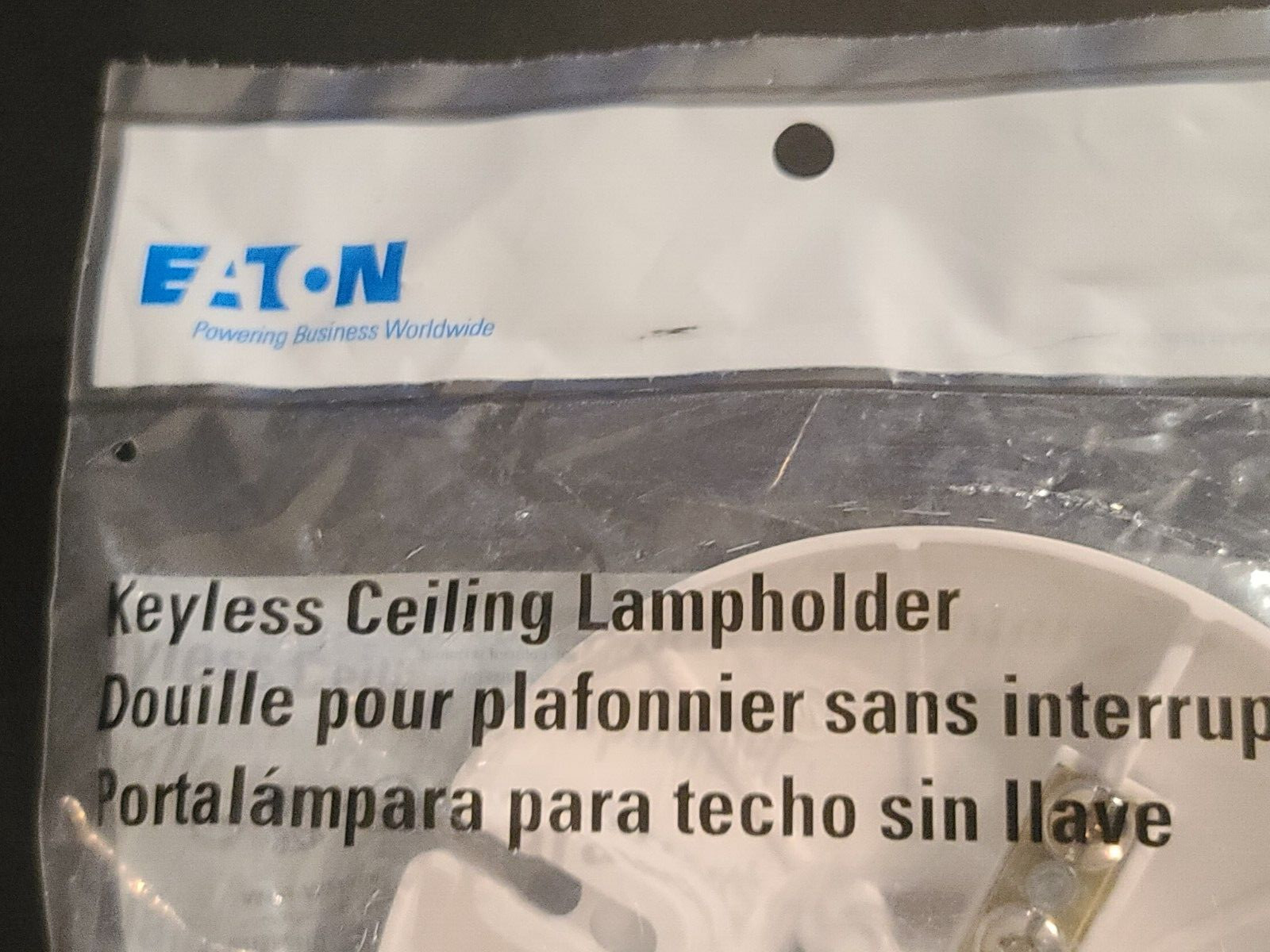Eaton S1174W-F-LW Keyless Ceiling Lampholder SIngle Bulb Light Fixture Closet