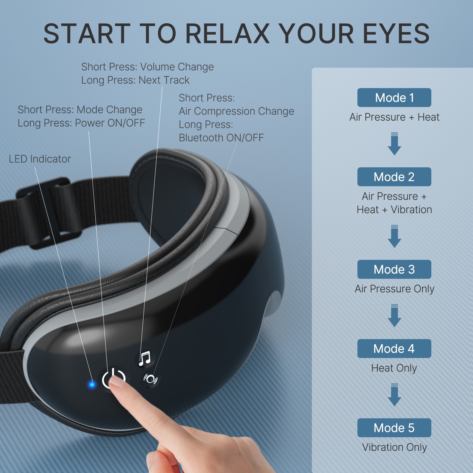 Electric Vibration Eye Massager w/ Bluetooth Eye Relieve Fatigue relaxing Machin